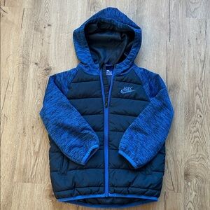 Nike Black and Blue Hooded Jacket